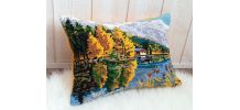 Coussin canevas paysage lac de montagne