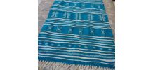 Tapis kilim berbère bleu et blanc fait main 