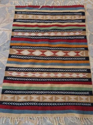 Tapis kilim berbère multicolore fait main 145cm*100cm