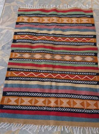 Tapis kilim berbère multicolore fait main 145cm*100cm