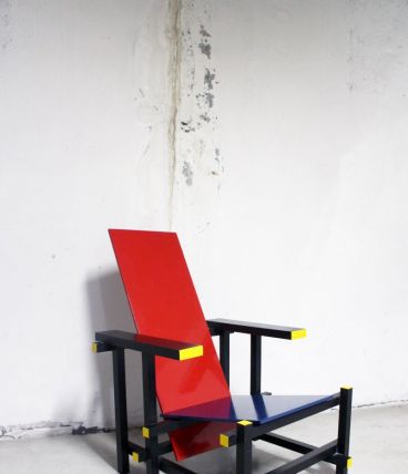RARE Chaise Rouge &amp; Bleue par Gerrit Thomas Rietveld
