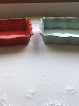 Lot de deux plats à gratin en grès 