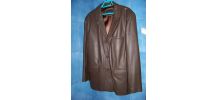 veste droite cuir marron XXL