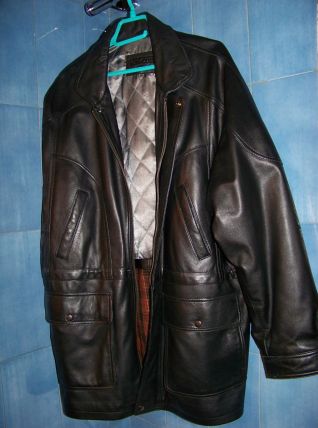 veste 3/4 cuir noir T58