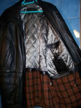 veste 3/4 cuir noir T58