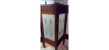 Paravent en bois et verre vintage 