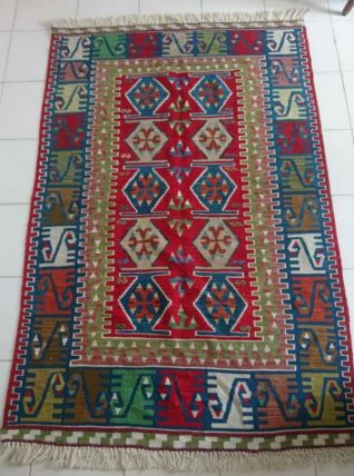 Kilim tapis turc fait à main en pure laine 200cm*125cm