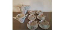 Service à café porcelaine de Limoge + 8 assiettes à dessert