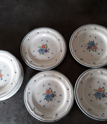 Lot de 8 assiettes  a dessert Provincial Bouquet