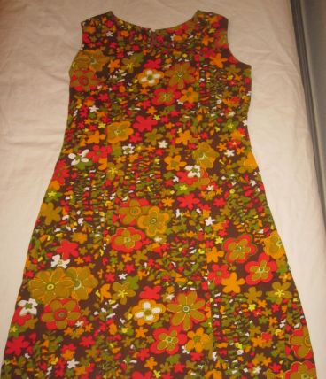 robe motif fleurs vintage 70