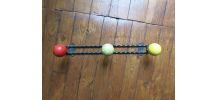 Porte manteau 50s fer forgé boules bois 