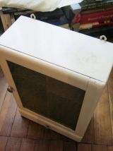 Armoire à pharmacie murale en bois blanc vitrée + tiroir 50s