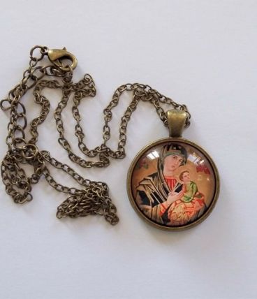 Pendentif Religieux Médaillon VIERGE Icône