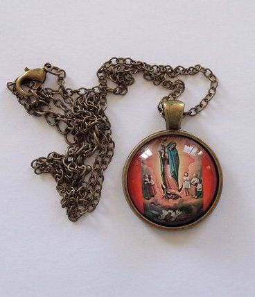 Pendentif Religieux Médaillon VIERGE Dragon