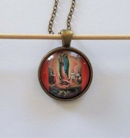 Pendentif Religieux Médaillon VIERGE Dragon