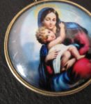 Pendentif collier Religieux Médaillon VIERGE à l'Enfant 