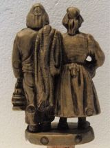 Bouchon bouteille résine vintage couple pêcheurs