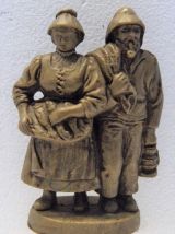Bouchon bouteille résine vintage couple pêcheurs