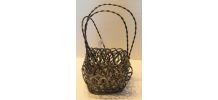 3 petits panier en fil de fer modelés art nouveau style