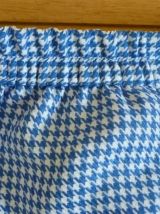 Jupe vintage pied de poule bleu et blanc en bon état 
