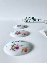 Ensemble de 3 plaques de porte vintage en porcelaine