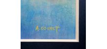 Pastel A .Couret peintre Gardois  creation des années 1980