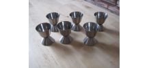 6 coquetiers inox vintage 