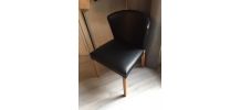 Chaise Scandinave en Cuir Véritable Noire Habitat