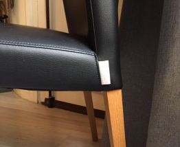 Chaise Scandinave en Cuir Véritable Noire Habitat