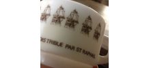 4 tasses café Arcopal Publicité Rhum St Gilles avec sous-tas