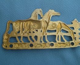 Accroche clées motif chevaux en laiton ;vintage