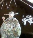 3 cadres à accrocher Laque du Japon incrustés de nacre