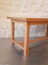 Table basse de ferme en chêne ciré vintage