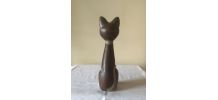 Statuette chat bois 