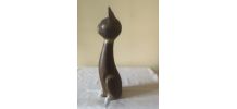 Statuette chat bois 