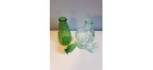 2 flacons vintage en verre en forme de grappe de raisin