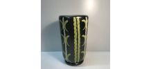 Vase en  céramique noir et vert, style scandinave, année 50s