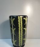 Vase en  céramique noir et vert, style scandinave, année 50s