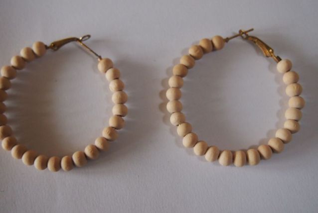 CREOLES PERLE EN BOIS