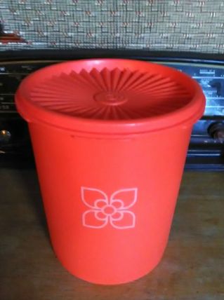 Boite Tupperware orange - Fleur
