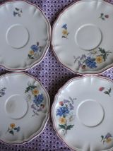 Lot de 4 assiettes à dessert faiencerie Digoin Sarreguemines