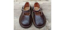 chaussures bébé cuir marron année 50