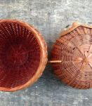 chouettes vintage osier rotin vide poche