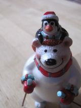 Boule de noel forme d'ours année 1980/1990 