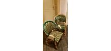 Lot 2 fauteuils vintage rotin bistrot