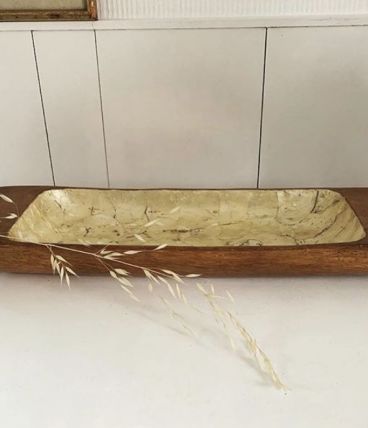 Plat en bois et nacre 