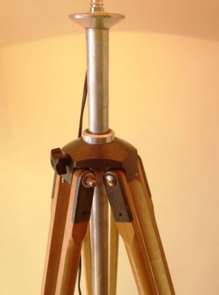 très grand lampadaire s/ancien trépied photo bois