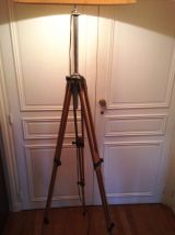 très grand lampadaire s/ancien trépied photo bois