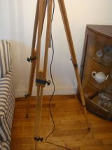 très grand lampadaire s/ancien trépied photo bois
