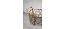 Lit berceau enfant en rotin vintage années 70